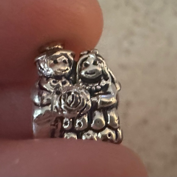 Sterling Silver Wedding Couple Charm 💍 Cute Mini Bead - Picture 3 of 7